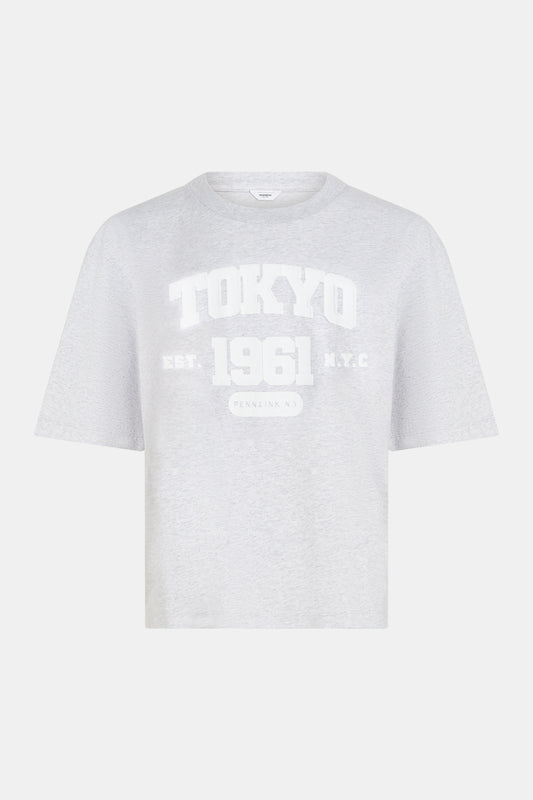 T-shirt print grey mel.