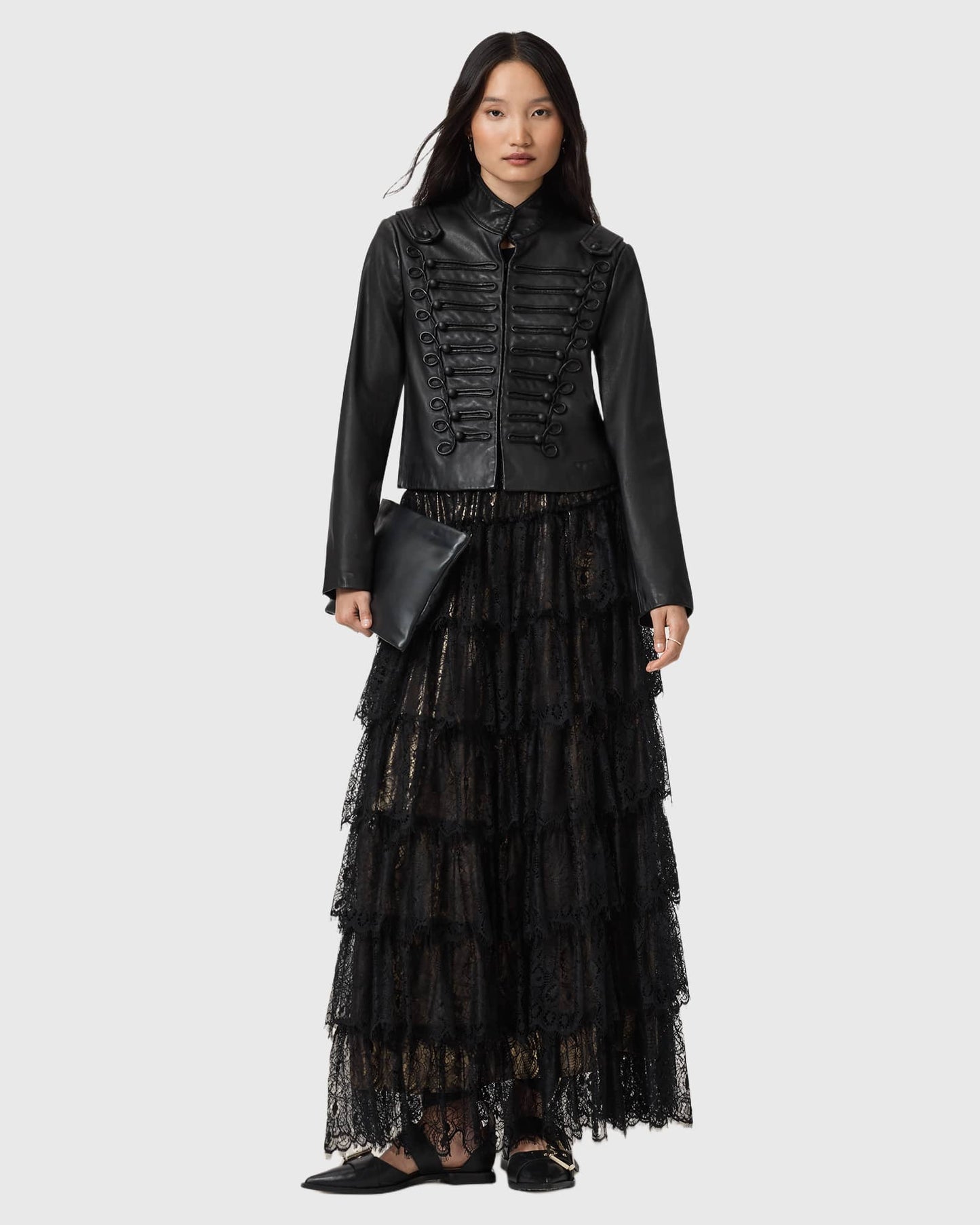 Rory Lace Maxi Skirt metallic gold | Bildmaterial bereitgestellt von SHOES.PLEASE.