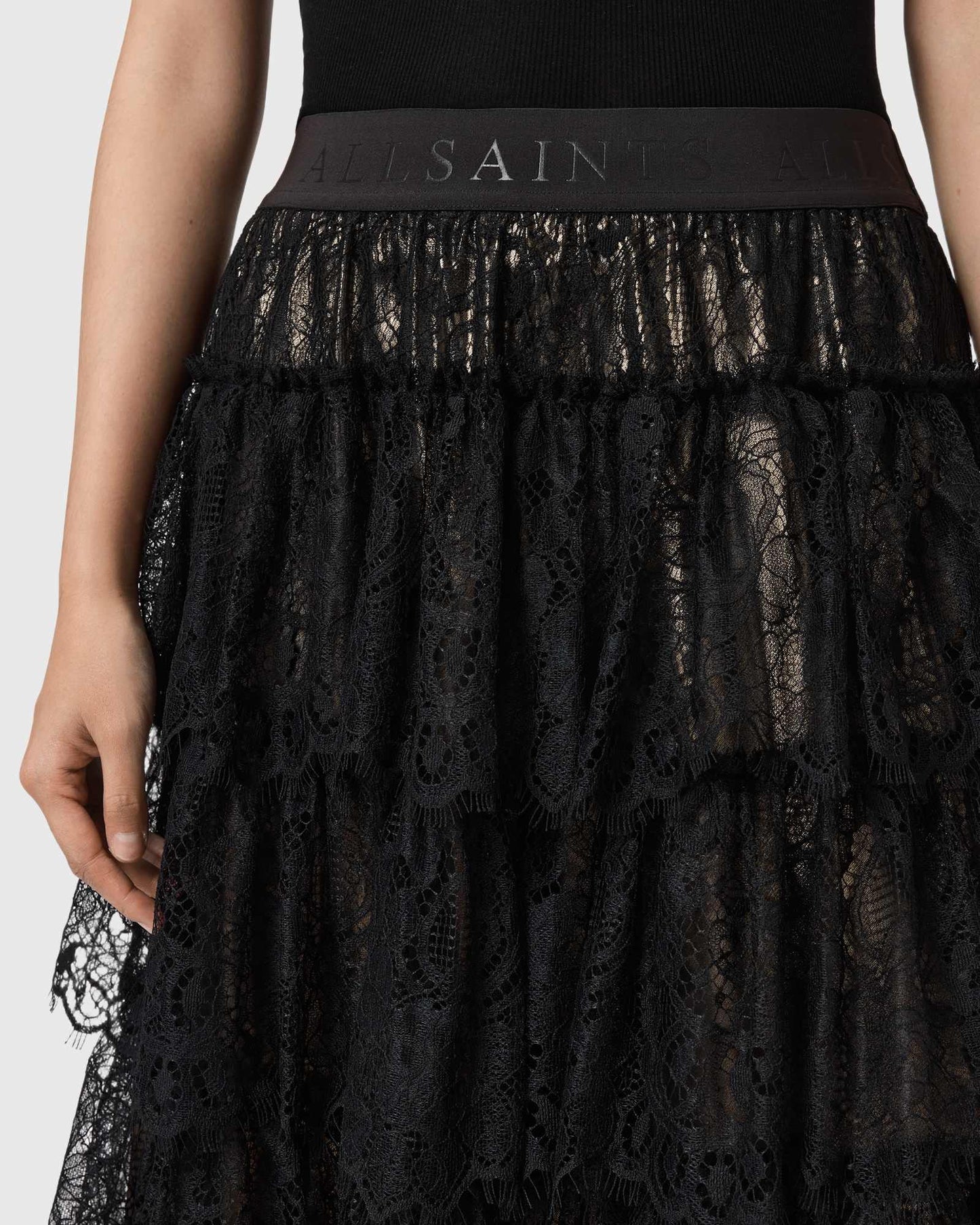 Rory Lace Maxi Skirt metallic gold | Bildmaterial bereitgestellt von SHOES.PLEASE.