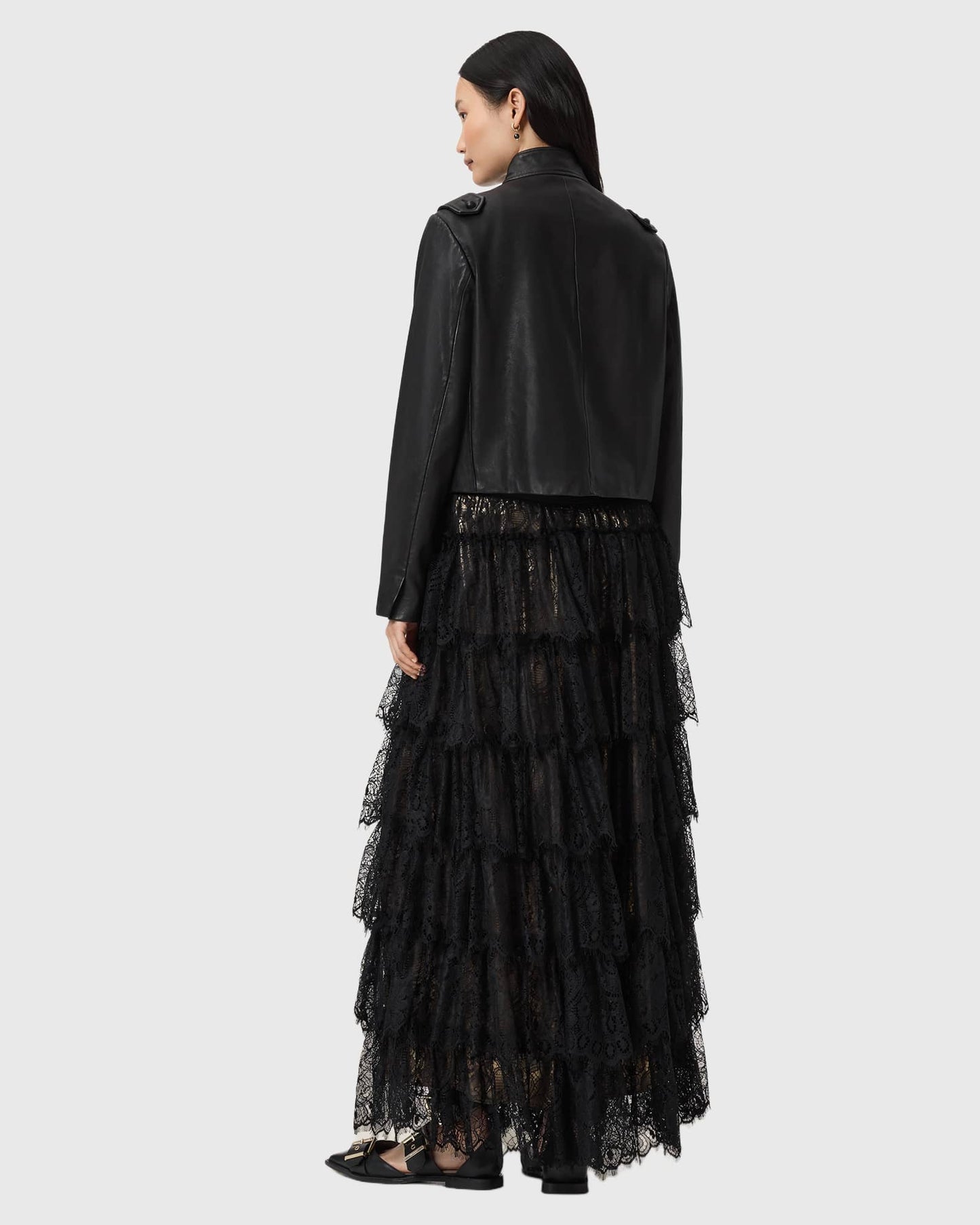 Rory Lace Maxi Skirt metallic gold | Bildmaterial bereitgestellt von SHOES.PLEASE.
