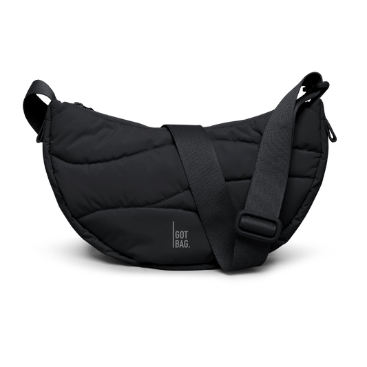 Wavy Puffer Moon Bag black