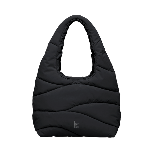 Wavy Puffer Shoulder Bag black