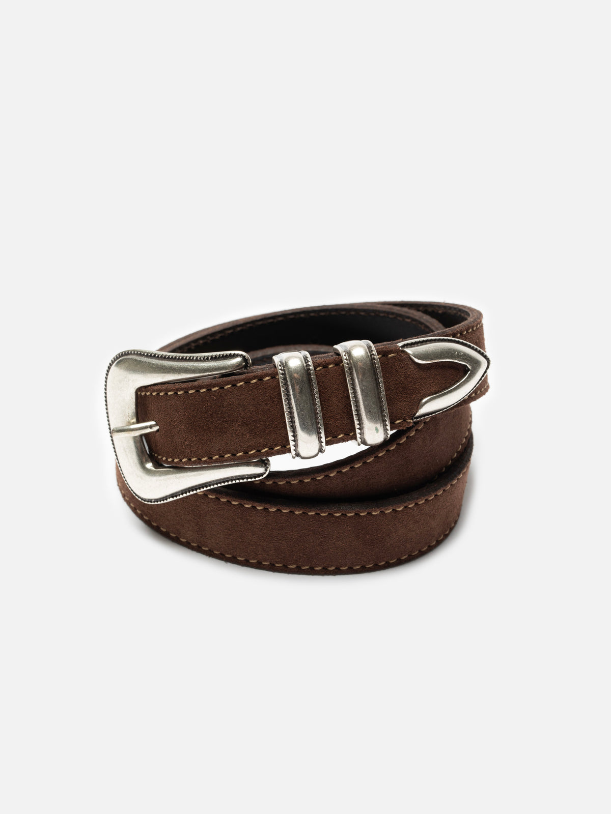 Western Suede Silver Belt dark brown | Bildmaterial bereitgestellt von SHOES.PLEASE.