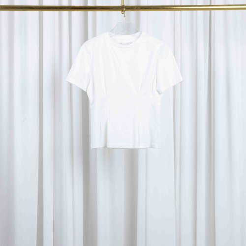 Wit Katoenen Dames Shirt Plooien Taille Keon white | Bildmaterial bereitgestellt von SHOES.PLEASE.
