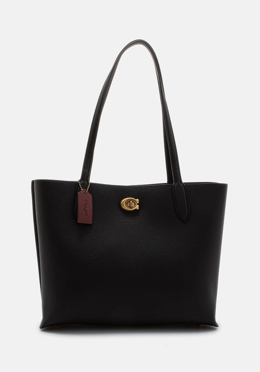 Willow Tote Polished Pebble Leather blac